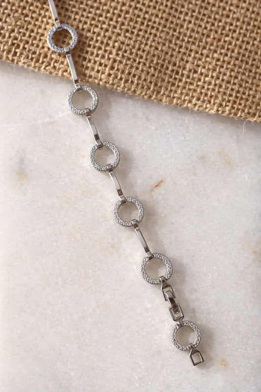 Halka Taşlı Zincir Bileklik