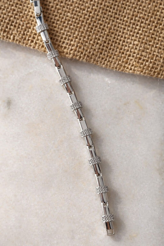 Silindir Taşlı Zincir Bileklik