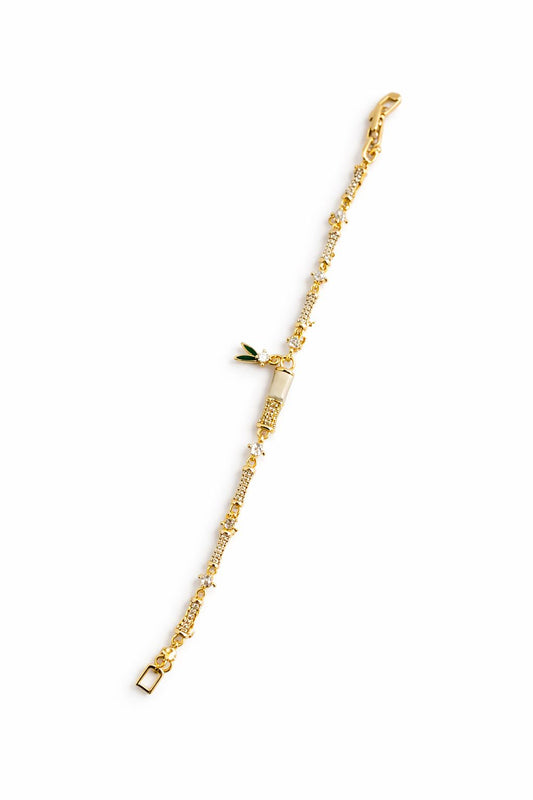 Yeşil Yaprak Gold Bileklik