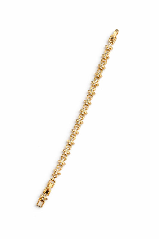 Gold Çivili Zincir Bilekli